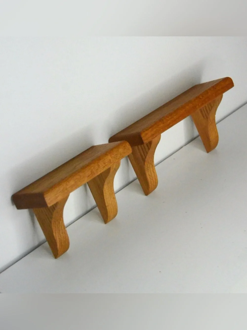 Vintage Orange Tone Mini Wood Wall Mounted Display Shelves